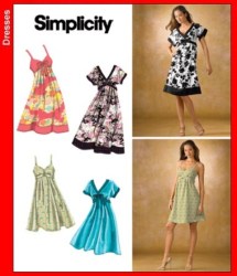 3745  STRAPPY/SS FLARE UNDERBUST DRESS LENGTHS PATTERN 14-22